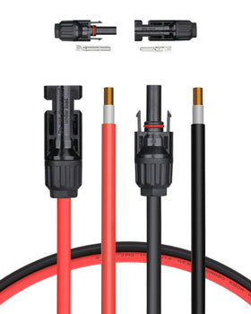 BougeRV 6ft red solar extension cable with copper conductors for efficient power transfer.