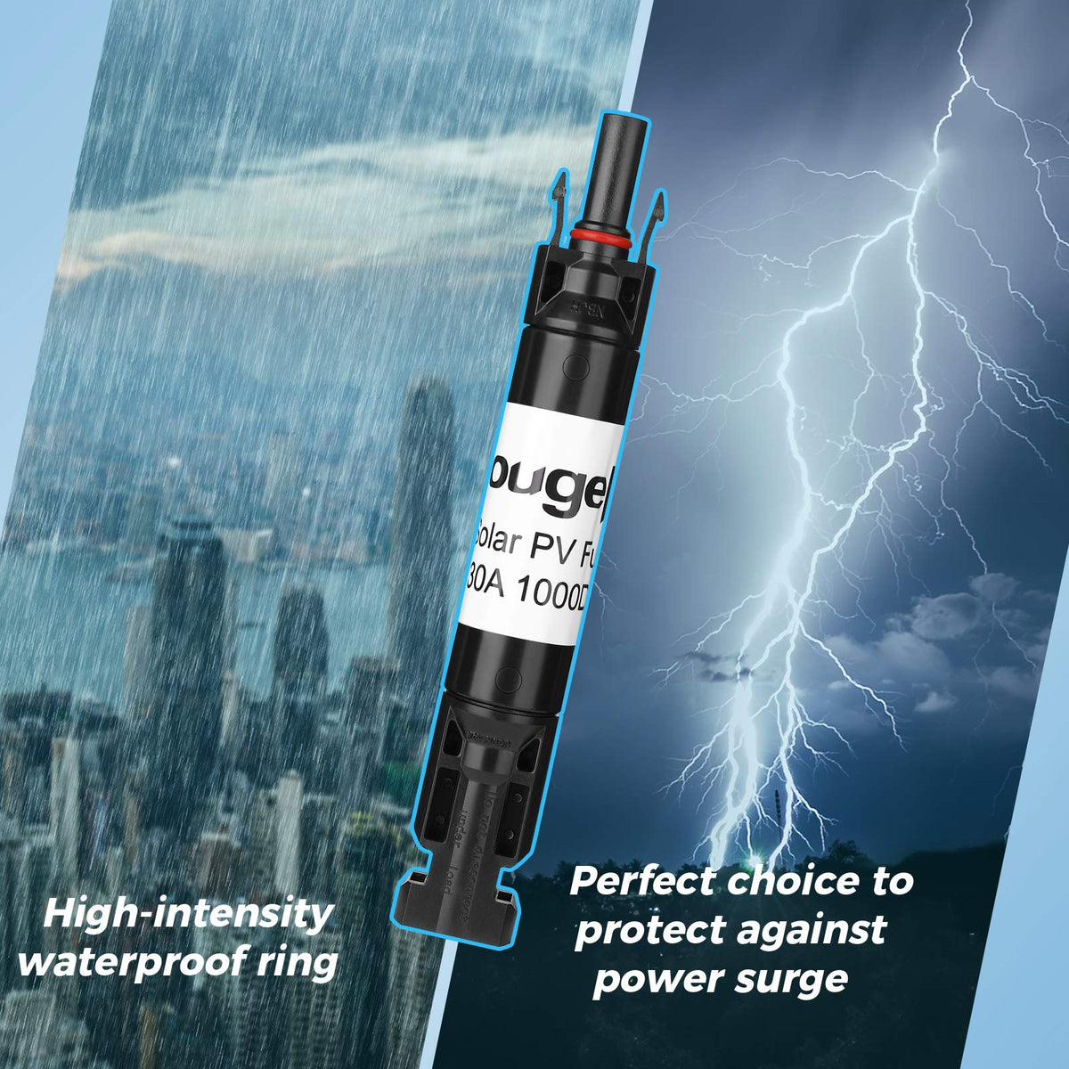 BougeRV locking male connector demonstrates secure outdoor wiring in action.