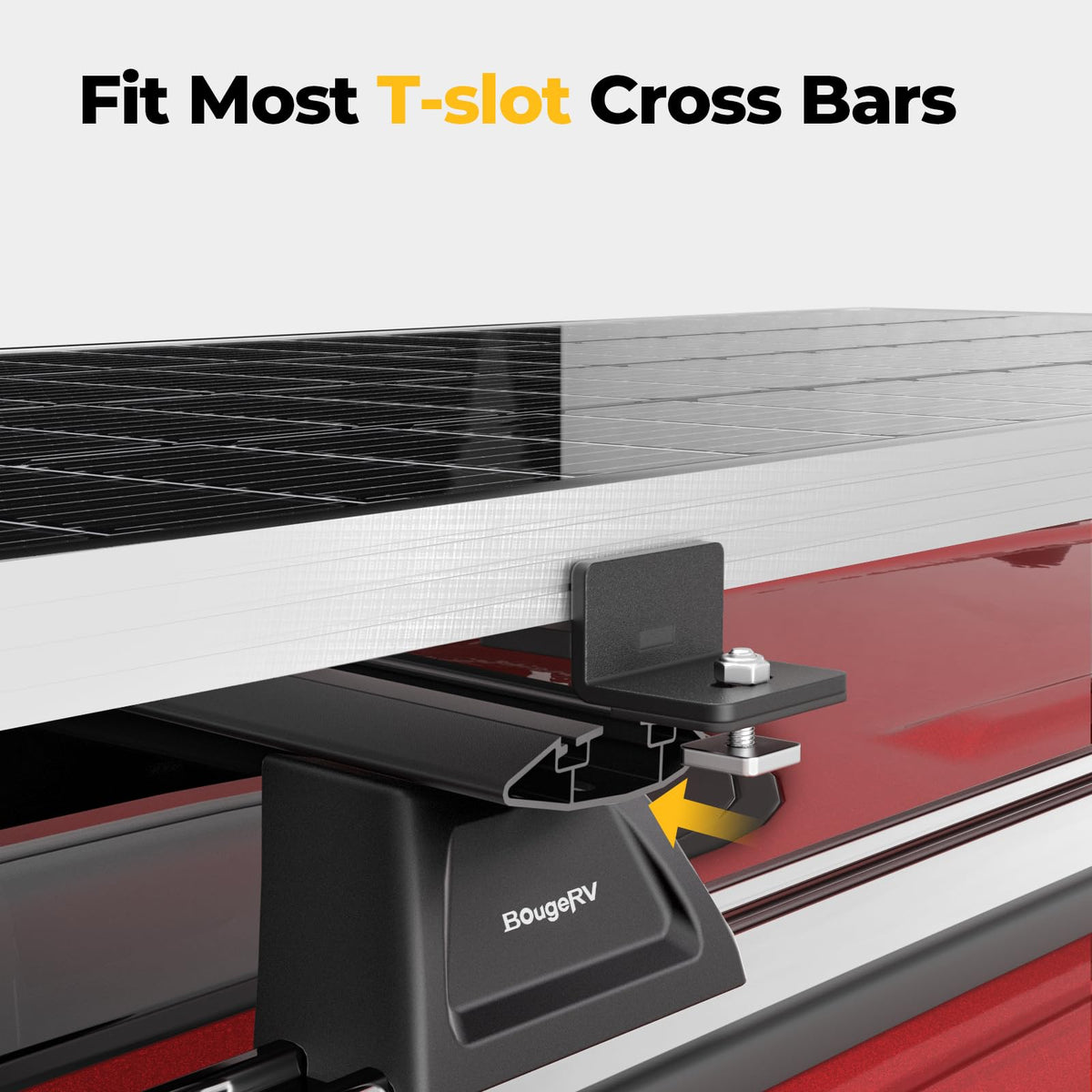 BougeRV M6 bolts fit T-track racks for quick, reliable panel installation