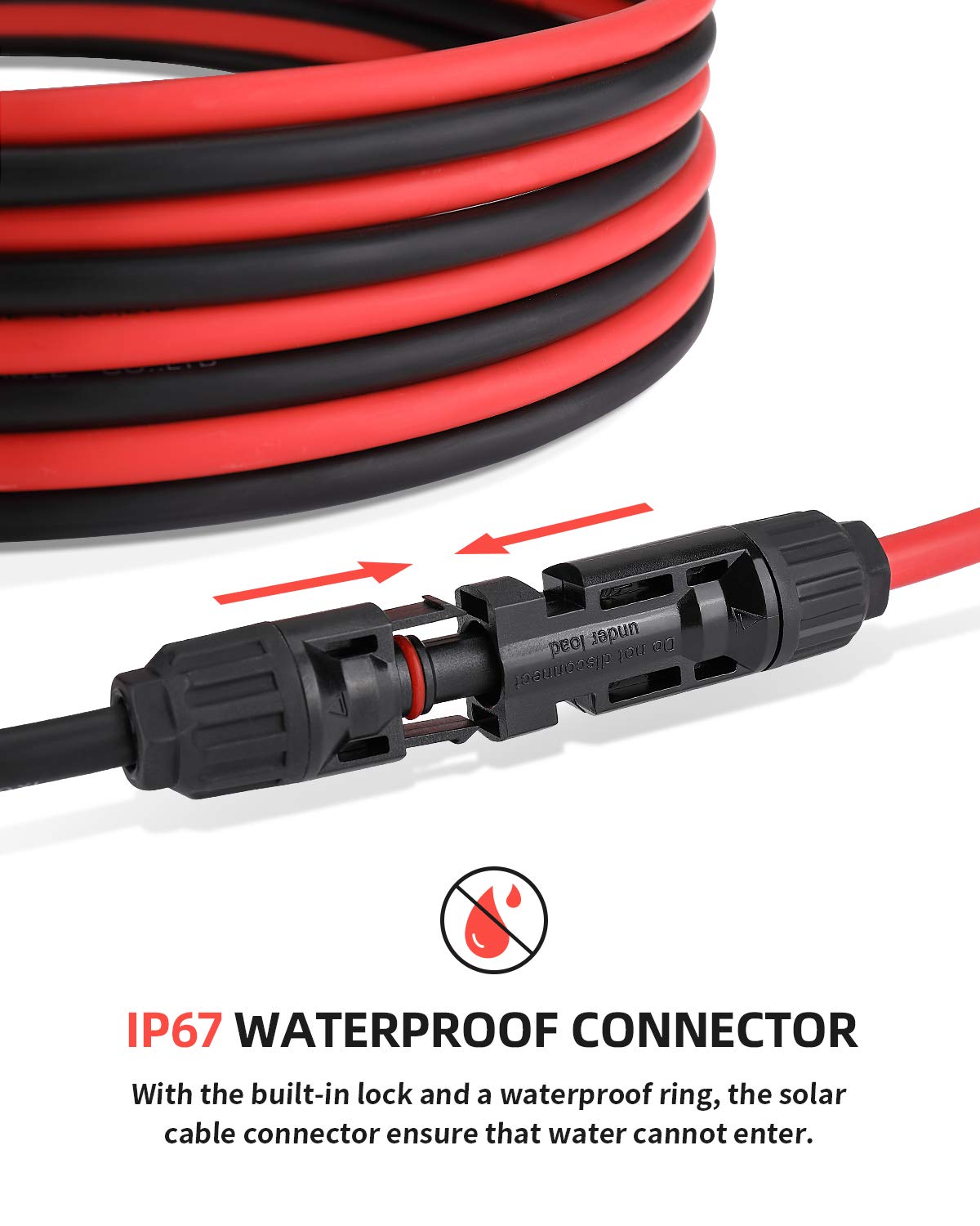 BougeRV male and female connectors kit facilitates quick solar panel setup.