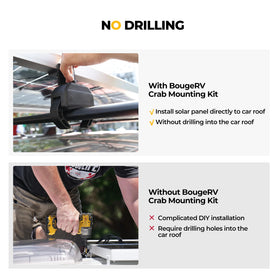 BougeRV rubber pads absorb vibration and minimize movement on the roof.