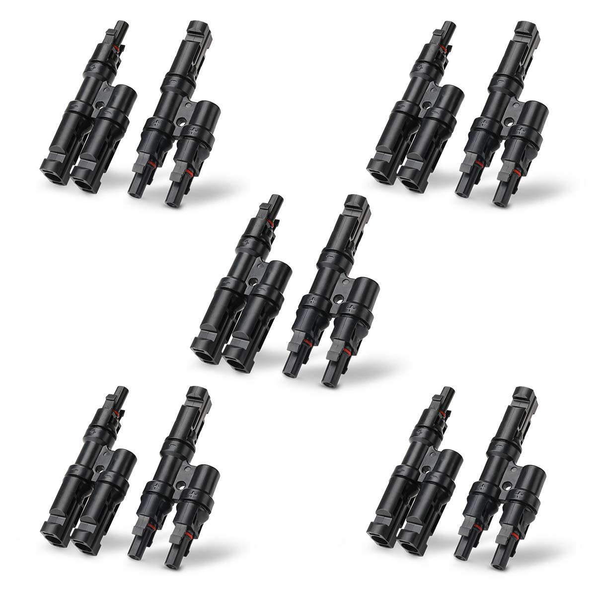 BougeRV solar Y-connector for parallel wiring with M to FF terminals.