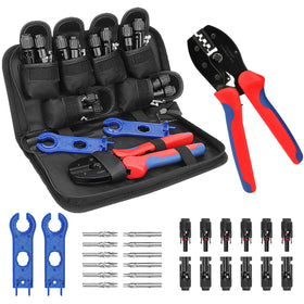 BougeRV solar crimper tool kit closeup showing precision dies for reliable crimping.
