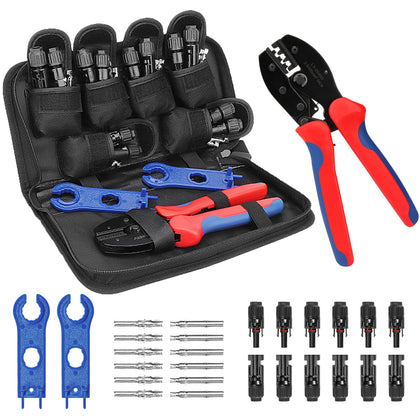 BougeRV solar crimper tool kit closeup showing precision dies for reliable crimping.