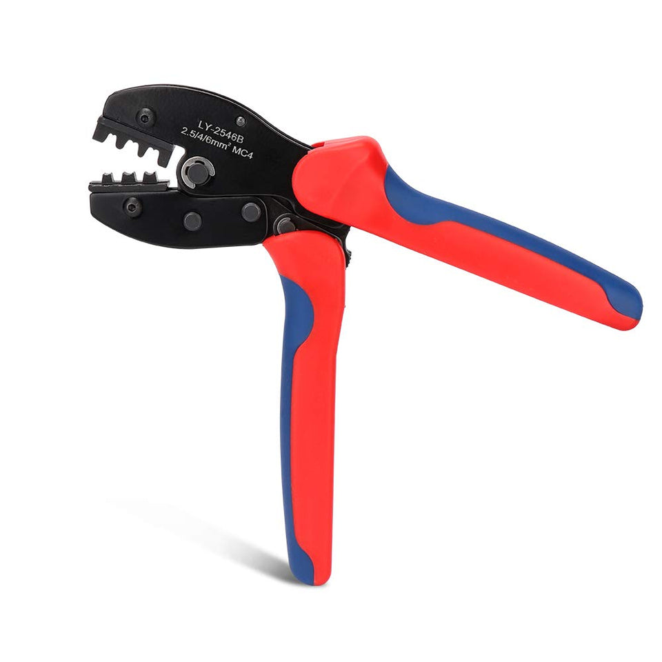 BougeRV solar crimping tool front view with ergonomic grip for precise crimps
