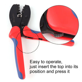 BougeRV tool in use on PV cable demonstrating easy one-handed operation