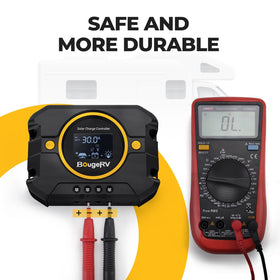 BougeRV solar panel input up to 55V supports 4500W (12V) or 900W (24V).