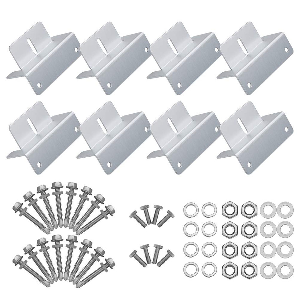 BougeRV Z-bracket roof mounting for versatile solar installs on angled rooftops.