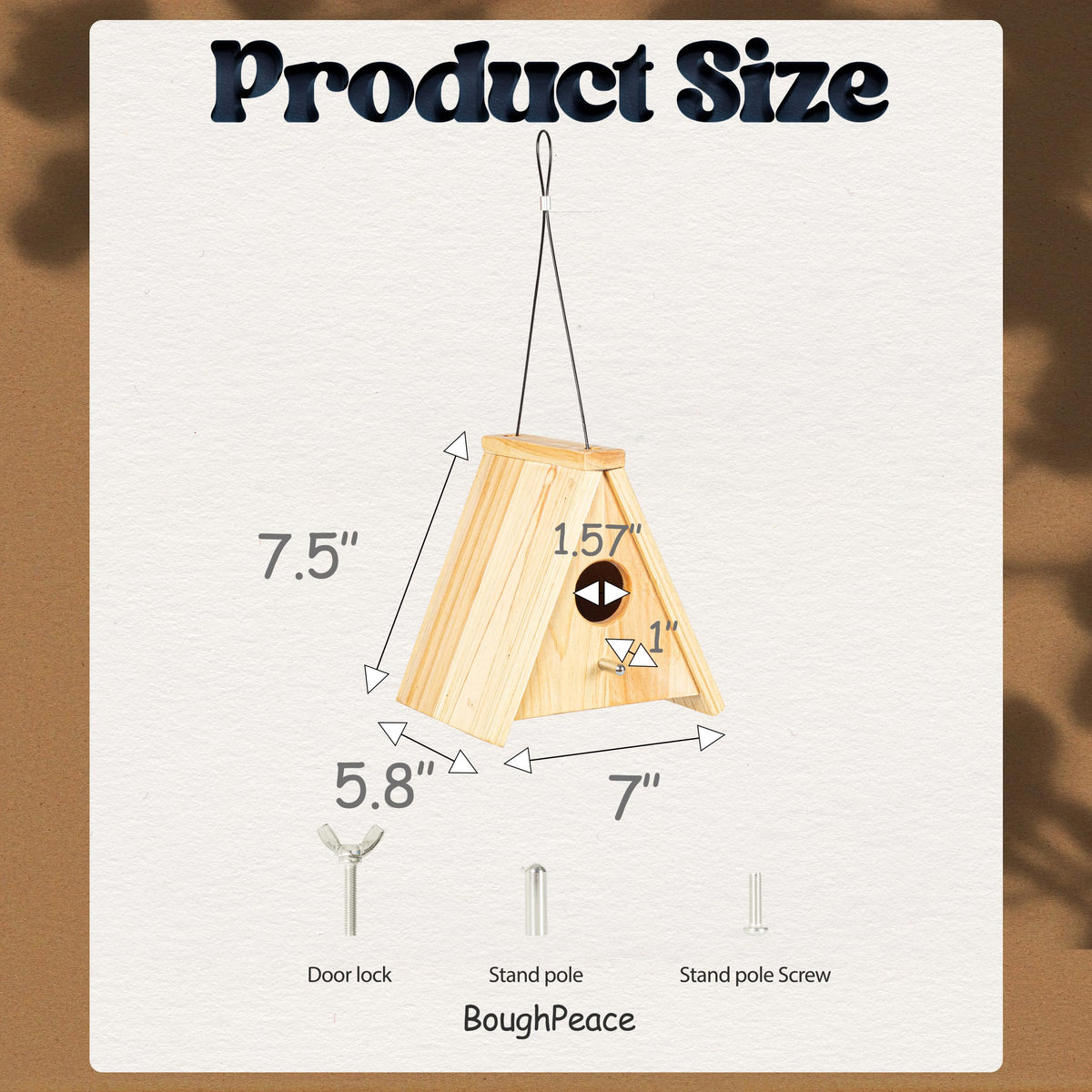 Gift-ready BoughPeace wooden bird house for bird lovers