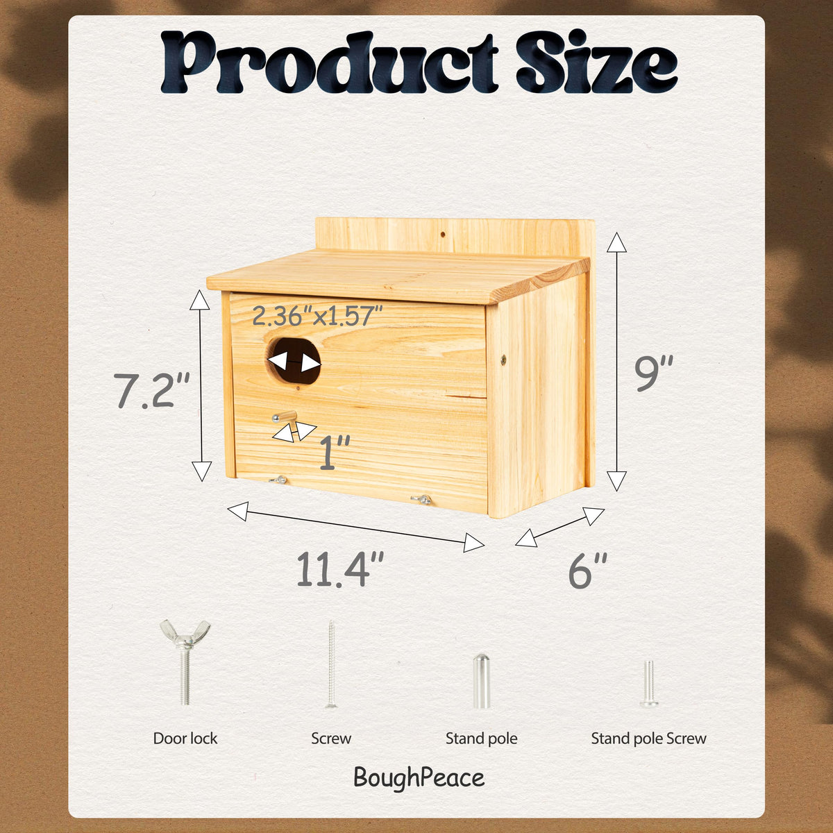 BoughPeace outdoor-bird-housing blends with natural surroundings for a peaceful backyard display.