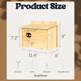 BoughPeace outdoor-bird-housing blends with natural surroundings for a peaceful backyard display.