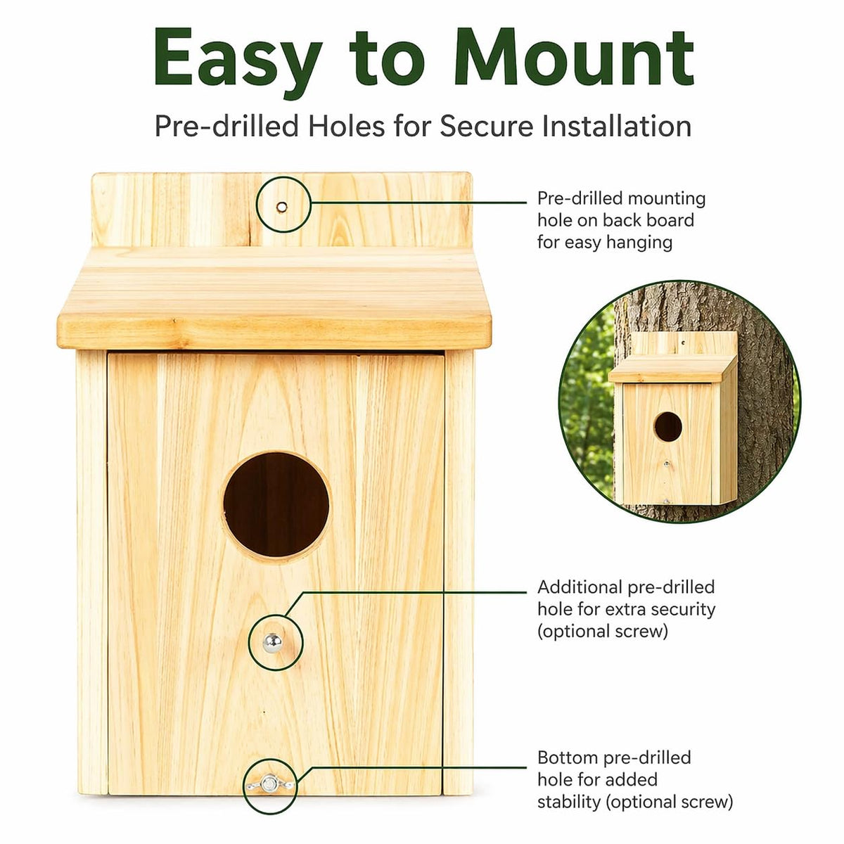 BoughPeace wooden bird house described as gift for bird lovers