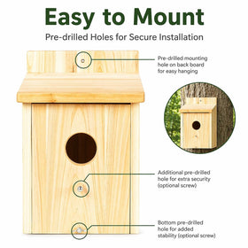 BoughPeace wooden bird house described as gift for bird lovers