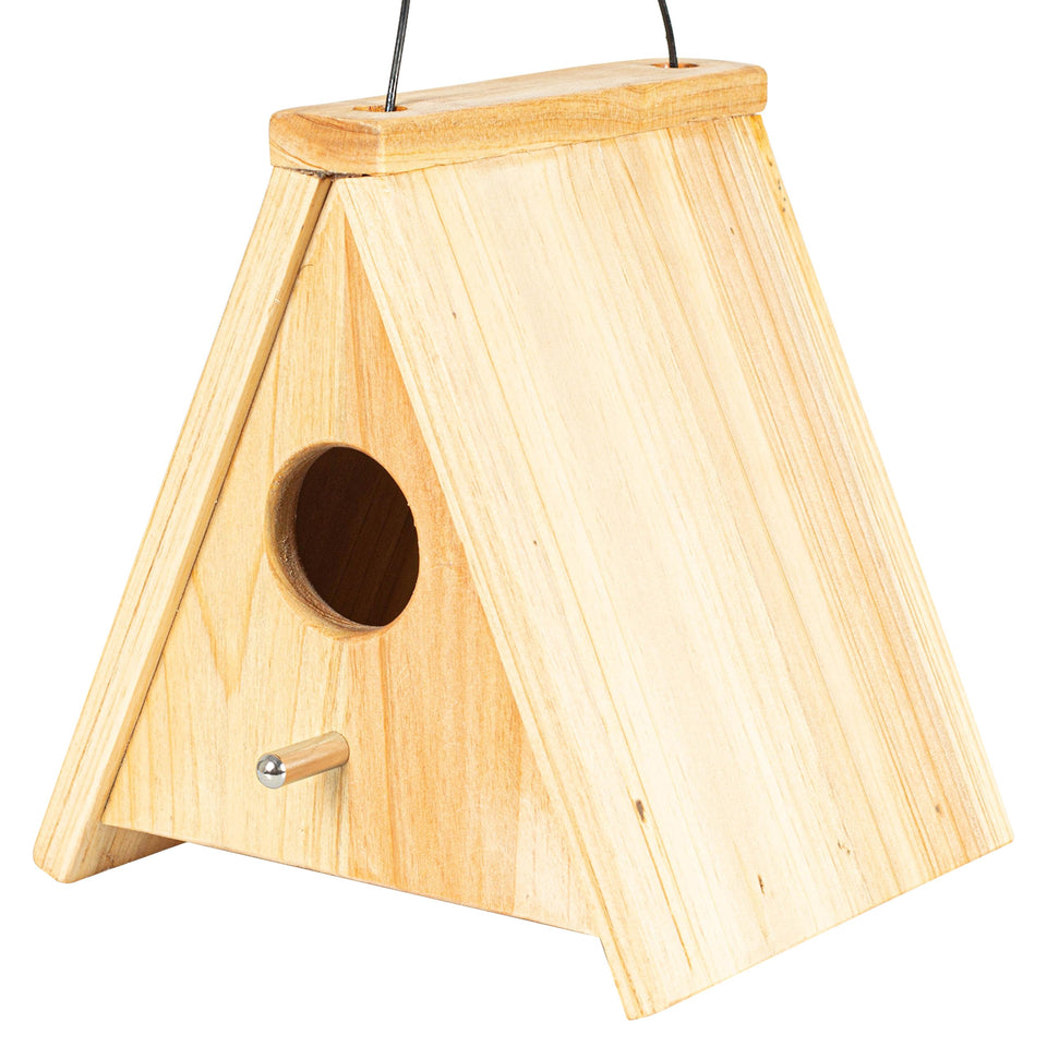 BoughPeace wooden bird house designed for outdoor hanging in the garden