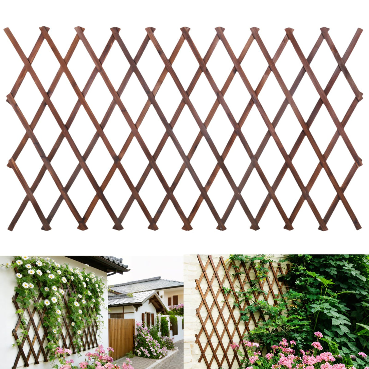 Bounmer expandable garden trellis closed panel provides sturdy plant support