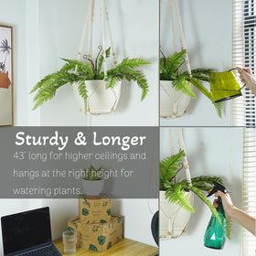 Bouqlife durable cotton rope macrame hanger adds soft texture to any room.