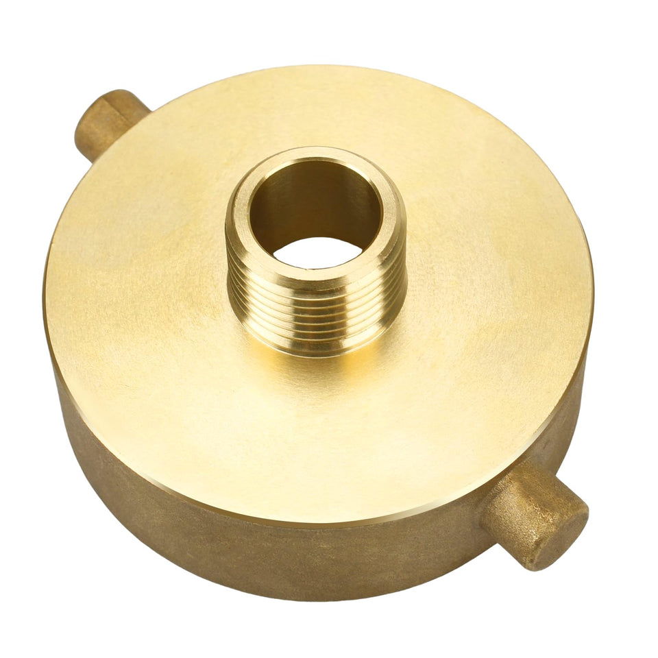 Bouyao fire hydrant adapter front view shows durable brass build and robust compatibility