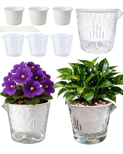 BovcTrraann self-watering pot reservoir focus keeps plants hydrated when you travel