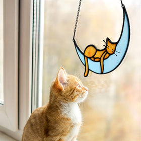 BOXCASA cat memorial gift glass art provides a meaningful keepsake.