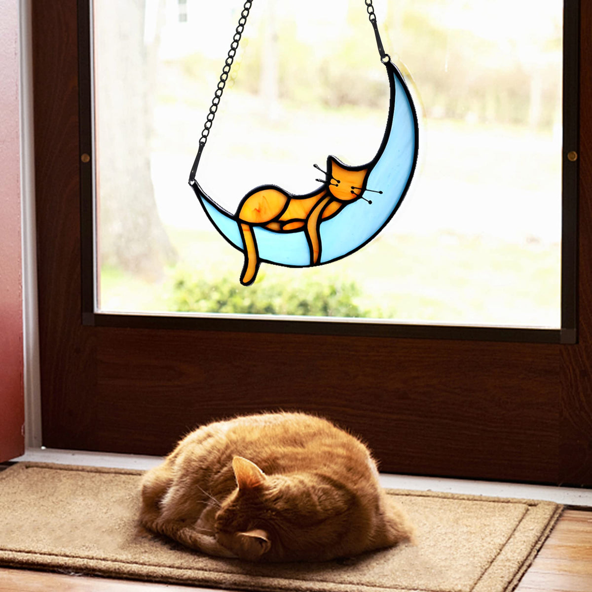 BOXCASA handcrafted cat glass art elevates home decor with vibrant hues.