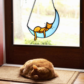 BOXCASA handcrafted cat glass art elevates home decor with vibrant hues.