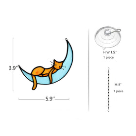 BOXCASA stained glass sleeping cat showcases craftsmanship and color richness.