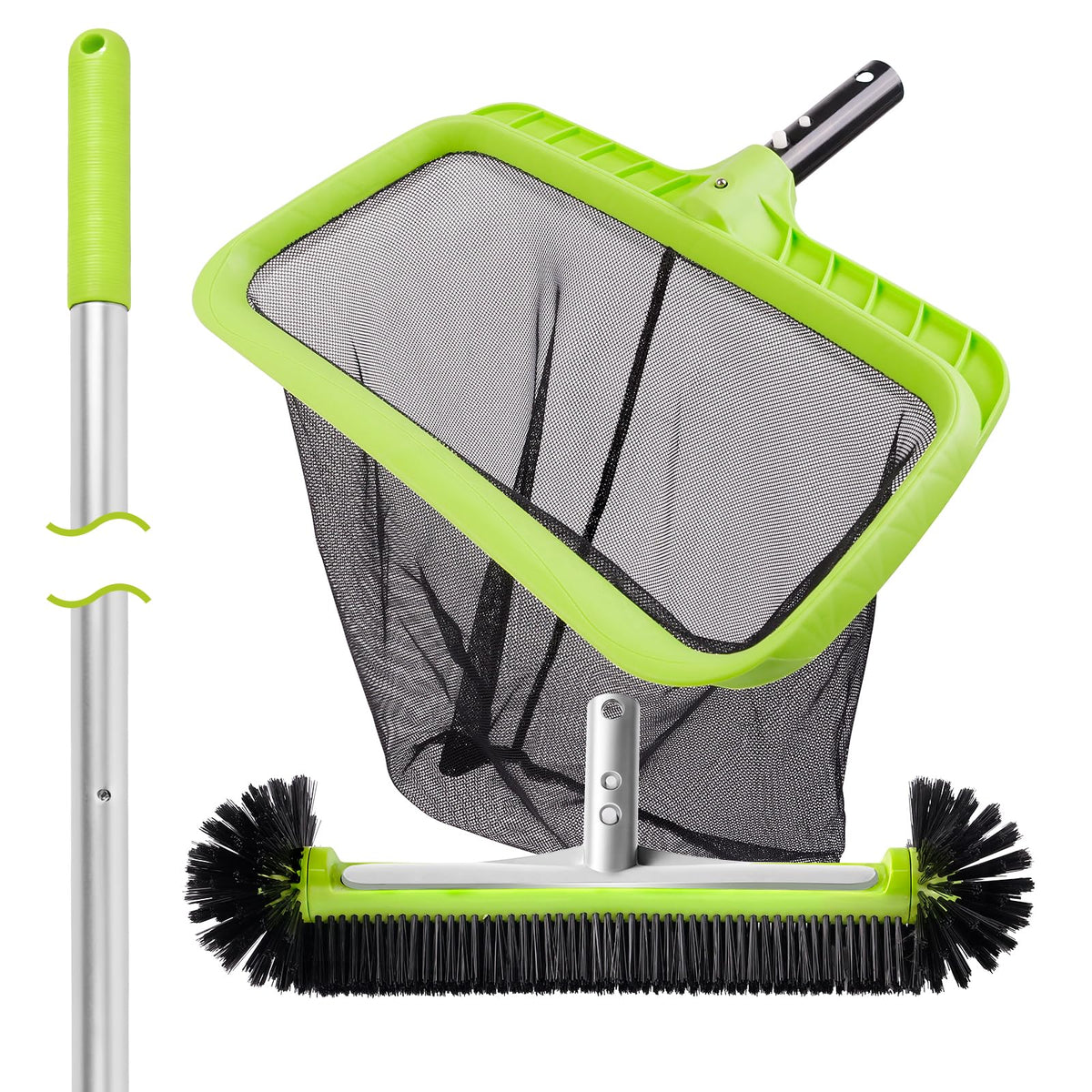 BoxedHome 10-5ft adjustable pool pole extends reach to pool corners.