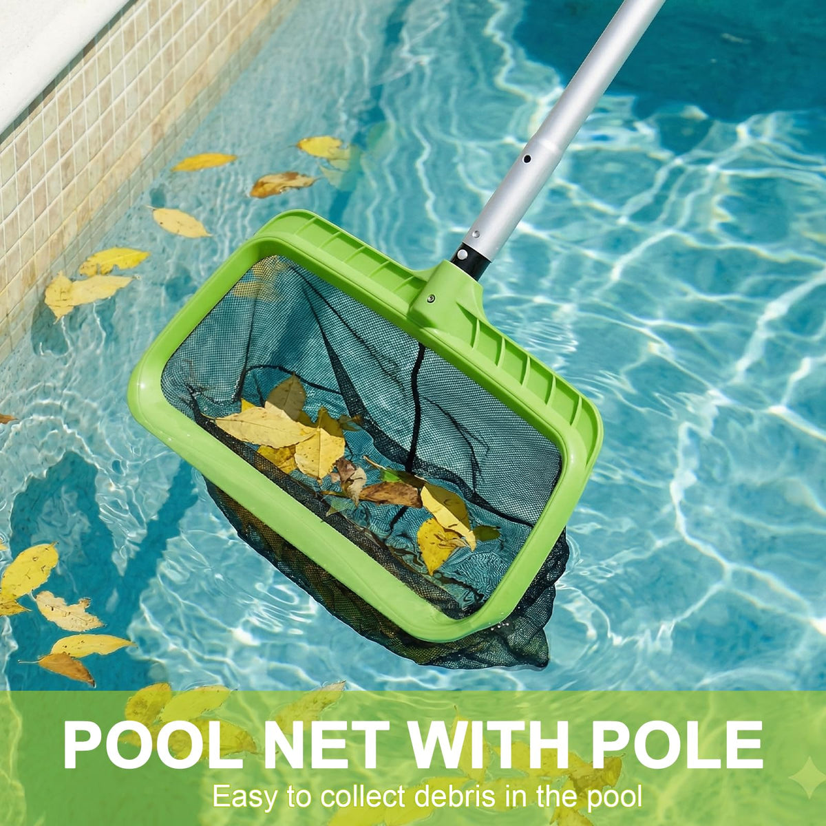 BoxedHome pool cleaning kit in use for inground and above-ground pools.