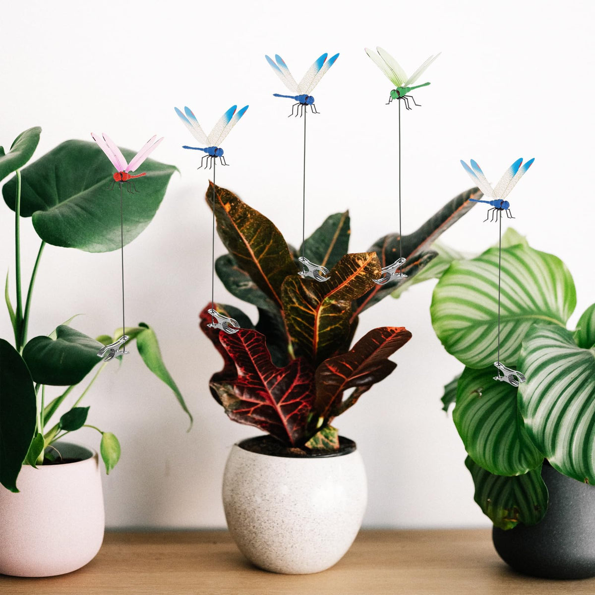 BOXOB dragonfly clip red brings playful yard accents.