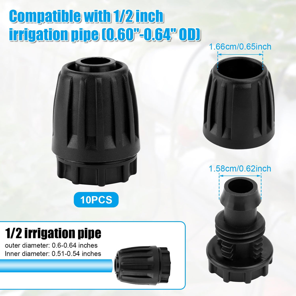 BOXOB drip-line end cap with anti-cut design keeps fittings secure.