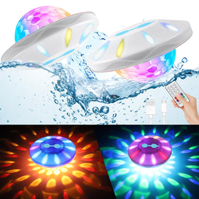 BOXPSII floating pool light top view with blue glow for ambient swimming
