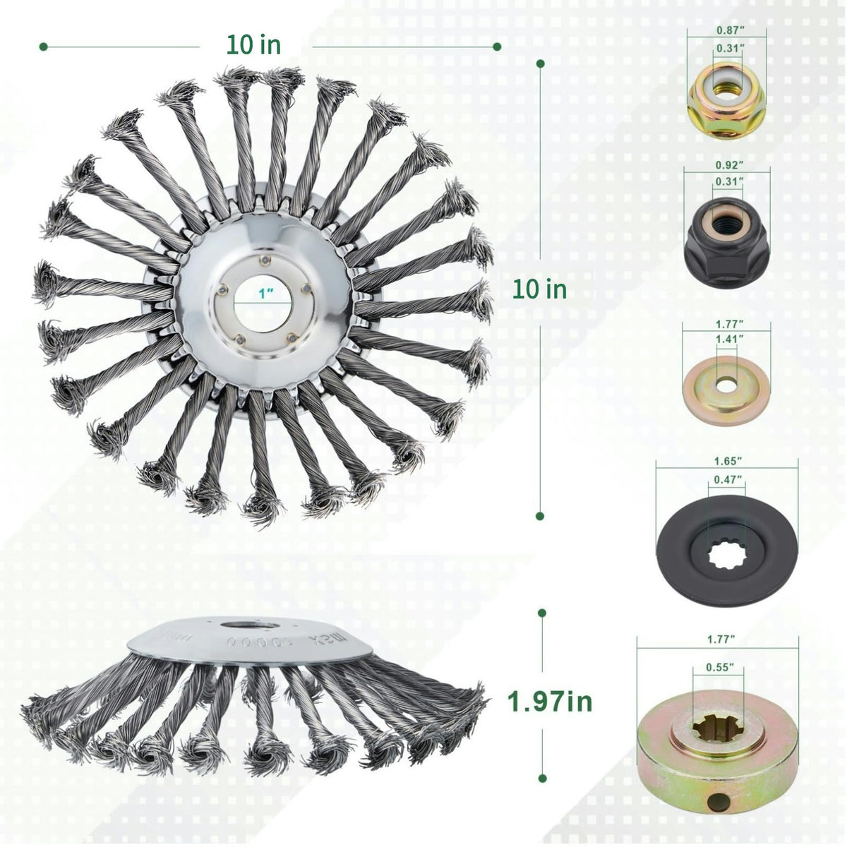 BOYUANSCH heavy-duty wire head demonstrates robust performance against outdoor debris.