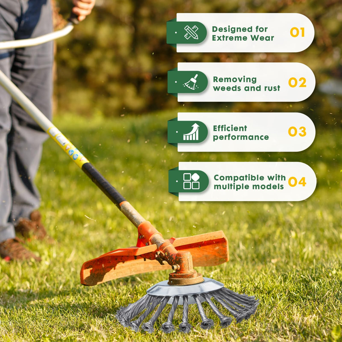BOYUANSCH versatile head used to clean patio, driveway, and edging.