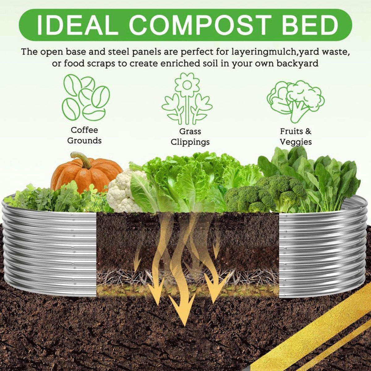 BOYVEN 2-Pack Tall 8x4ft bed with vegetables and herbs thriving in sun