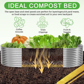 BOYVEN 2-Pack Tall 8x4ft bed with vegetables and herbs thriving in sun