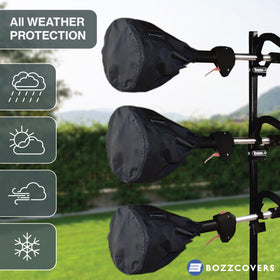 Bozzcovers trimmer engine cover closeup stitching shows durability and sealed seams.