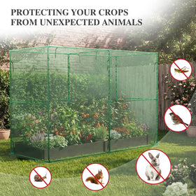 BPS Crop Cages ground stakes stabilize the enclosure in wind.