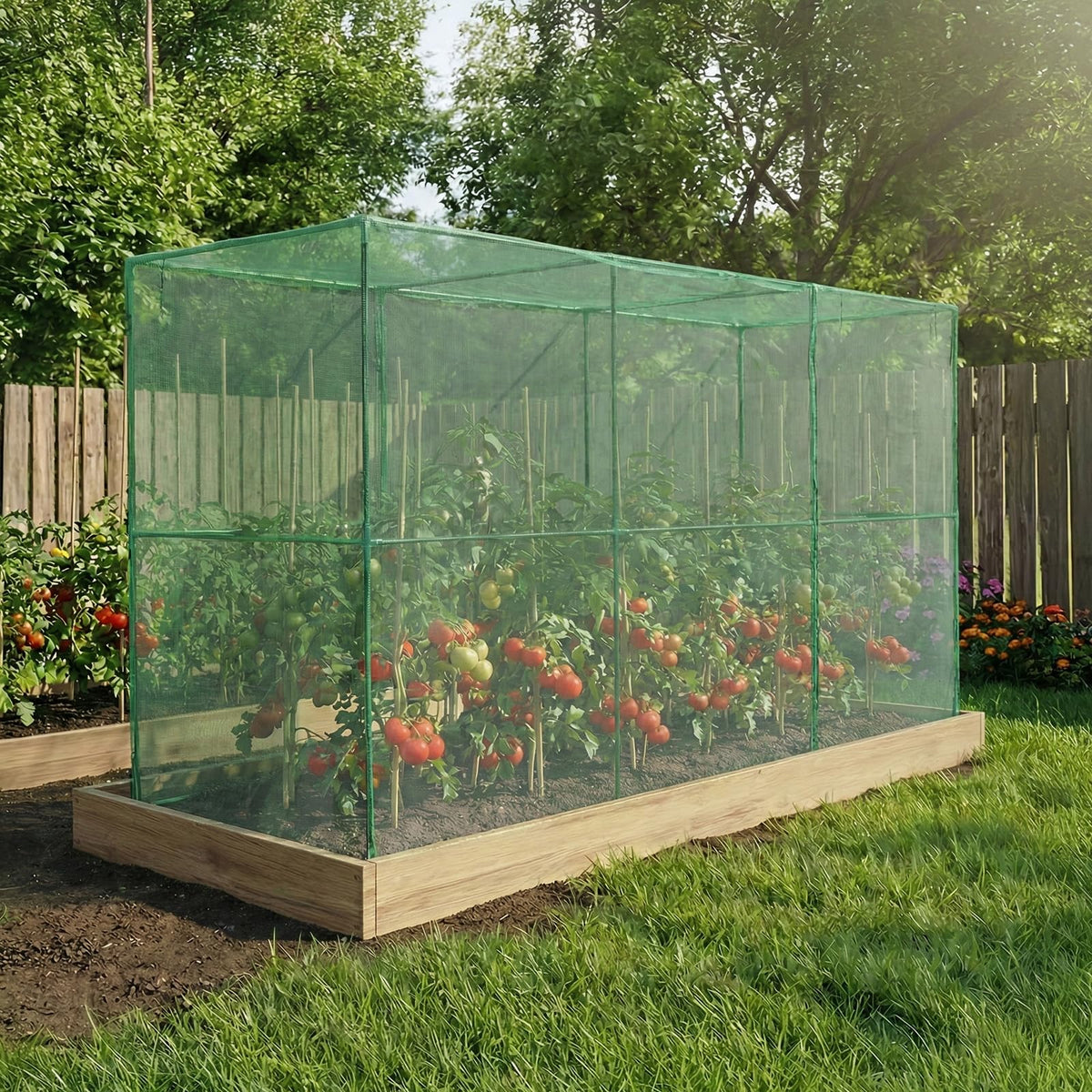 BPS Crop Cage fits raised beds for vegetables, berries, and flowers