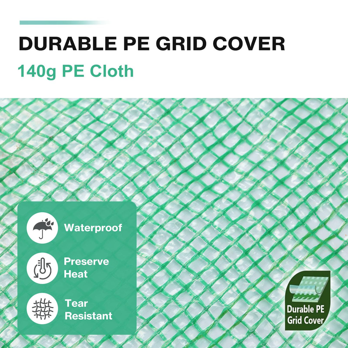 BPS wind-stability design with straps and D-rings anchors securely