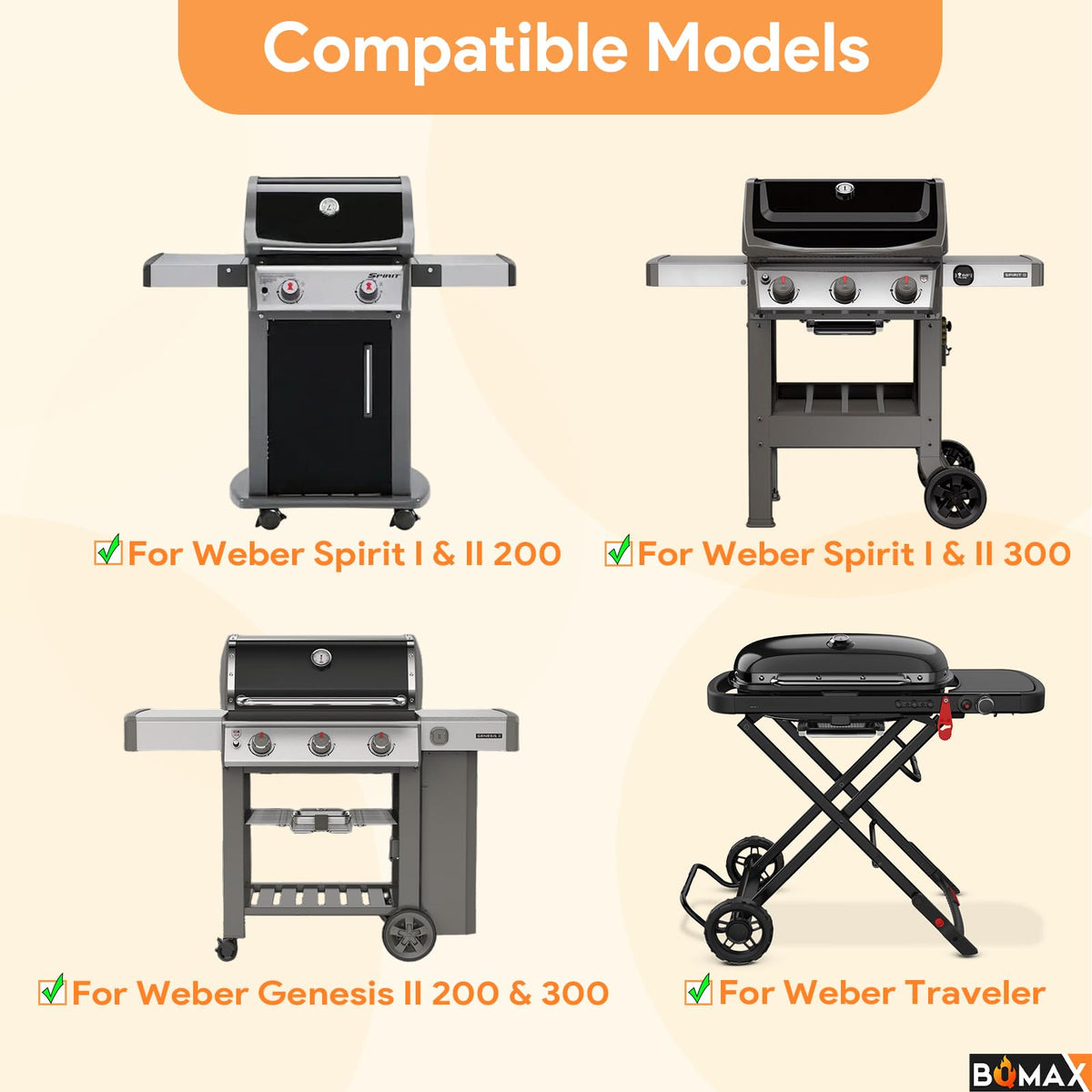 BQMAX aluminum drip pans for Weber 6415, easy cleanup after grilling