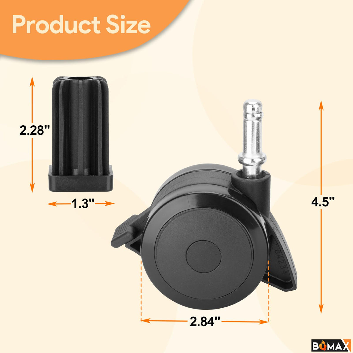 BQMAX 70360 four-wheel pack ready for Weber grill wheel replacement.