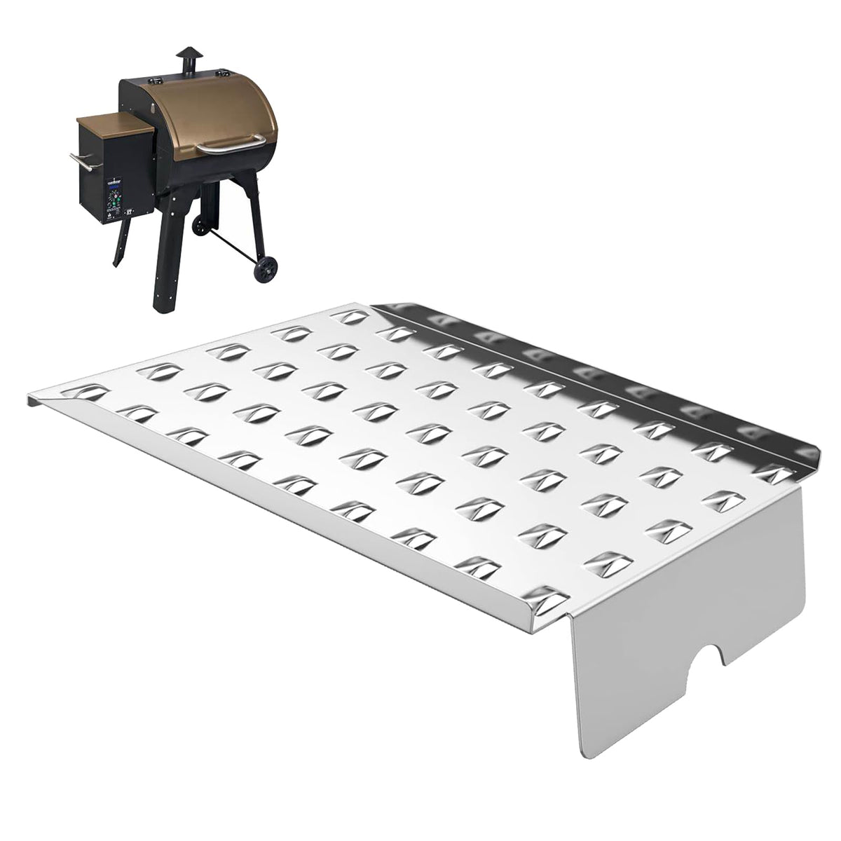 BQMAX stainless steel drip pan heat baffle for Camp Chef grills enhances heat distribution