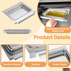 BQMAX Genesis II 300-series catch pan, durable replacement grease tray