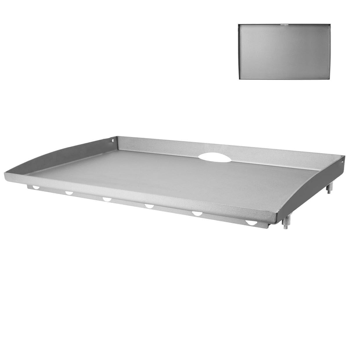 BQMAX griddle top front view enhances setup stability on 28-inch Blackstone