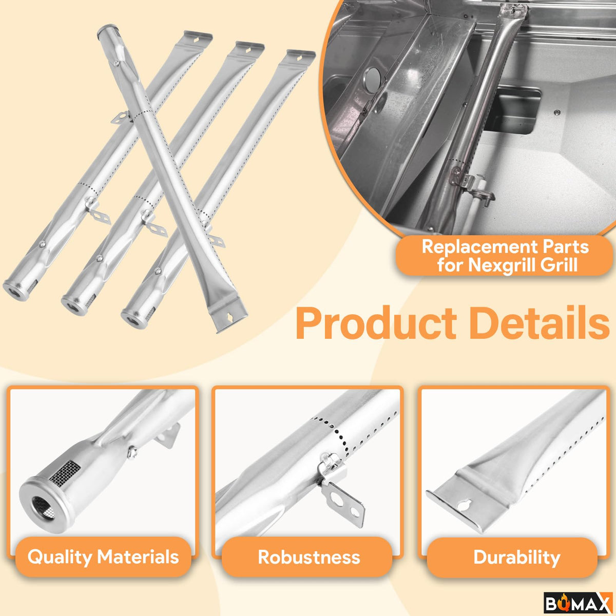 BQMAX Nexgrill heat diffuser plate 04007677A0 prevents direct flare