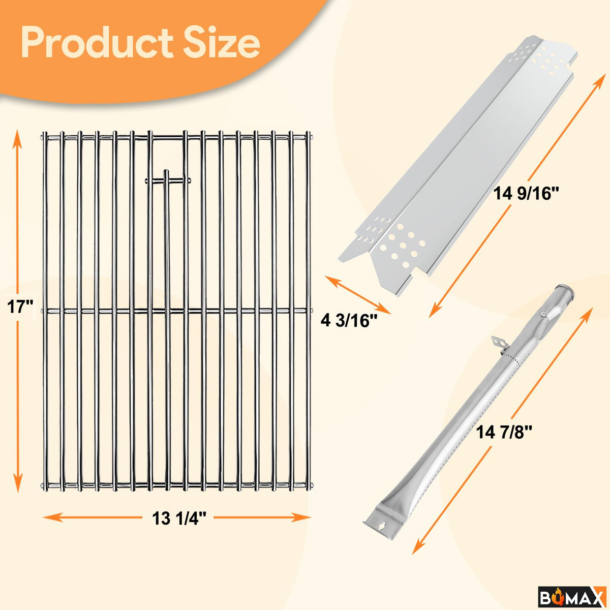 BQMAX Nexgrill heat plate 04007677A0 protecting burners and evenly distributing heat