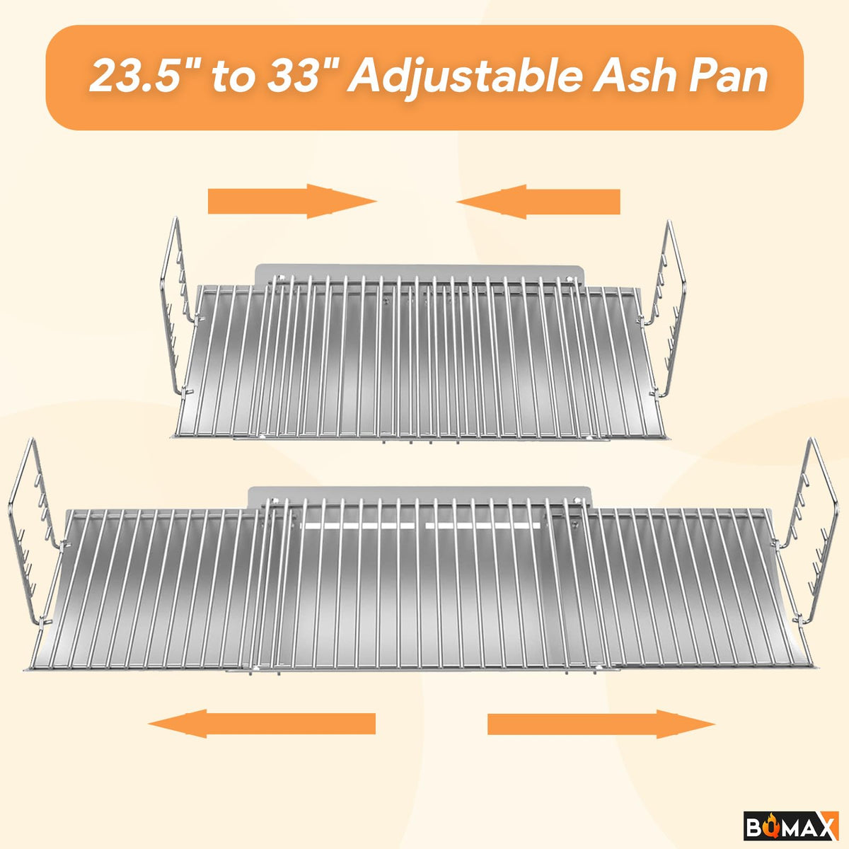 BQMAX universal ash pan fits Chargriller, Royal Gourmet, Oklahoma Joe's.