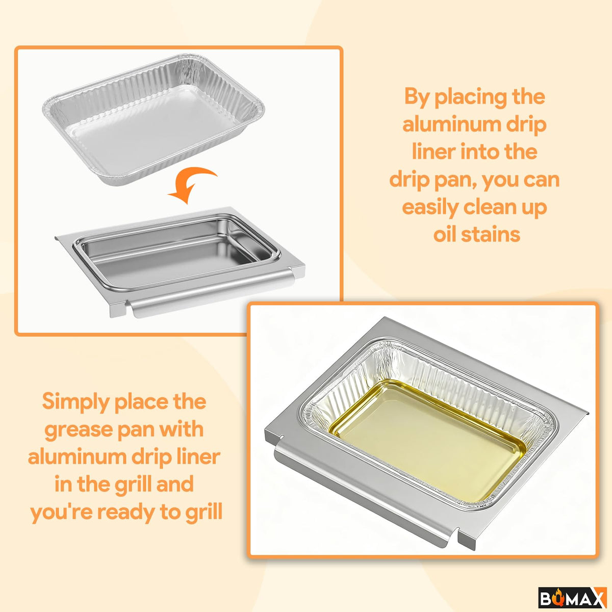 BQMAX Weber Traveler 9010001 drip pans for grease control