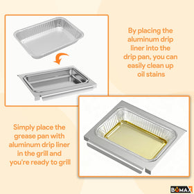 BQMAX Weber Traveler 9010001 drip pans for grease control