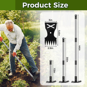BQMEZRNUS weed puller dual-head close-up for efficient uprooting and soil work